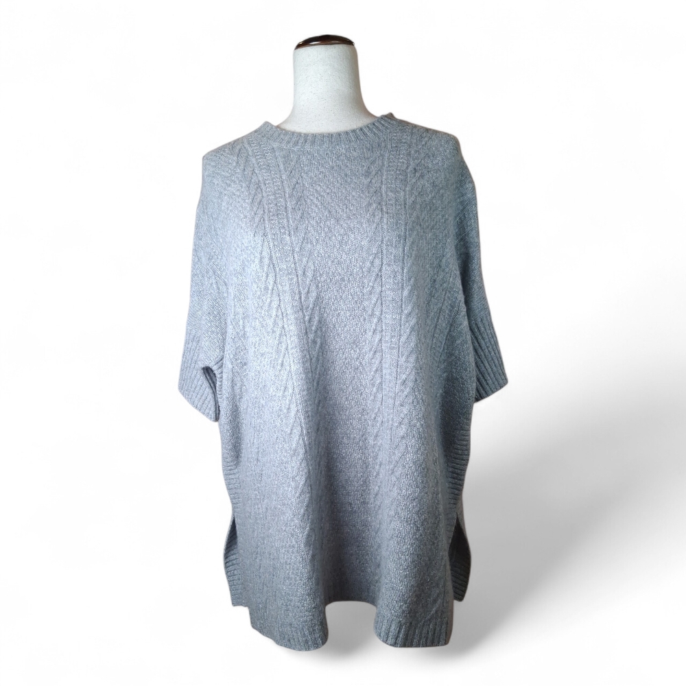Cynthia Rowley Women's 2-Ply Gray Cashmere 3/4 Sleeve Crewneck Sweater XS/S